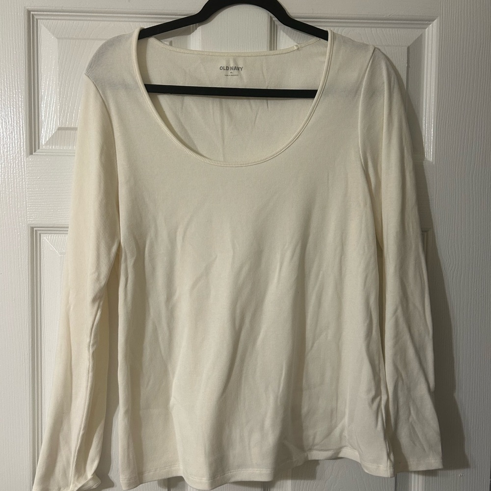 Old Navy Women's Ivory Long Sleeve Blouse